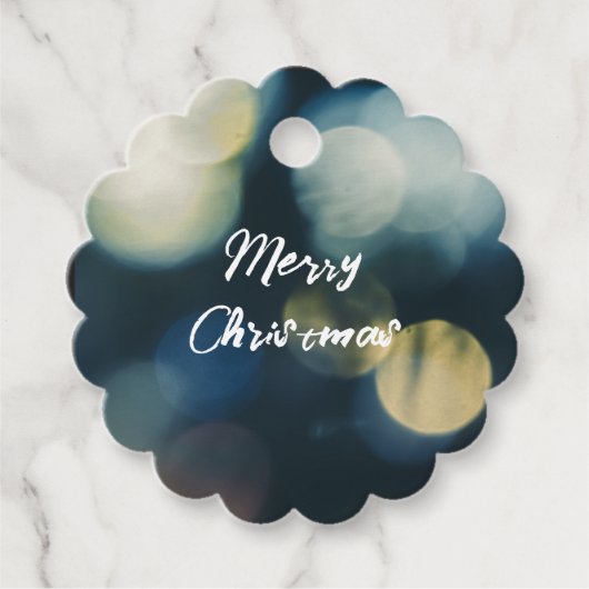 Blauw geel Vrolijk kerstfeest Bedankjes Labels (Voorkant)