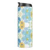 Blauw & Geel Waterverf Bloemmotief Thermosbeker (Geroteerd rechts)