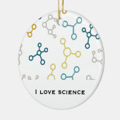 Blauw Geel Wetenschap Chemie Moleculen Kerstmis Keramisch Ornament (Links)