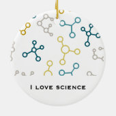 Blauw Geel Wetenschap Chemie Moleculen Kerstmis Keramisch Ornament (Achterkant)