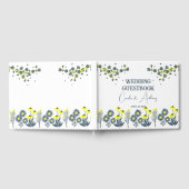 Blauw Geel Wildbloem Bloemen Boho Bruiloft Gastenboek (Volledig)