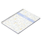 Blauw Geel Wildbloem Patroon Aangepaste Naam Notitieboek (Linkerzijde)