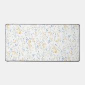 Blauw Geel Wildbloem Patroon Bureaumat (Voorkant)