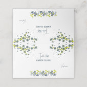 Blauw Geel Wilde Bloem Bloemige Boho Bruiloft Plaatskaartje (Buitenkant ongevouwen)