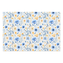 Blauw Geel Wilde Bloemen Boho Baby Bruidsmeisje Sh