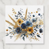 Blauw Geel Wildflower Bruiloft Welkomstgeschenk Ma Bedankjes Labels (Achterkant)