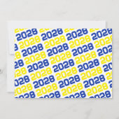 Blauw, Geel & Wit Afstuderen Fotouitnodiging Kaart (Achterkant)