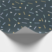 Blauw geel wit geometrisch inpakpapier (Hoek)