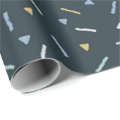 Blauw geel wit geometrisch inpakpapier (Rol Hoek)