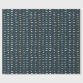 Blauw geel wit geometrisch inpakpapier (Vlak)
