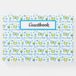 BLAUW GEEL WIT SCHATTIGE BABY ITEMS GASTENBOEK