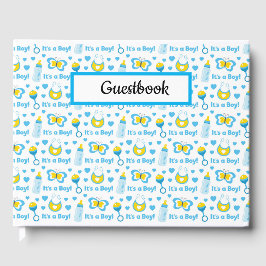 BLAUW GEEL WIT SCHATTIGE BABY ITEMS GASTENBOEK