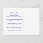 Blauw Geel Wit Wildflowers Save the Date Aankondigingskaart (Achterkant)