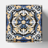 Blauw Geel Wit Zwart Azuleju Spaans Marokkaans Bedankdoosjes (Bovenkant)