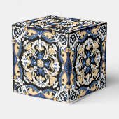 Blauw Geel Wit Zwart Azuleju Spaans Marokkaans Bedankdoosjes (Achterkant)