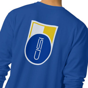 Blauw-Geel Witte ISD Grafisch Logo Crewneck Trui