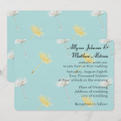 Blauw Geel Witte Paardebloem Bloemen Huwelijk Kaart (Voorkant / Achterkant)