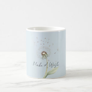 Blauw Geel Witte Paardenbloem Bloem Wens Koffiemok