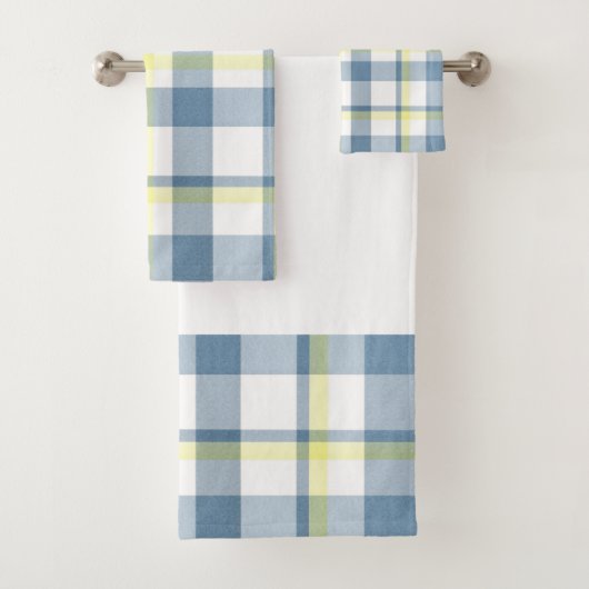 Blauw Geel Witte Waterverf Plaid Bad Handdoek (Insitu)