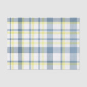 Blauw Geel Witte Waterverf Plaid Tissuepapier (Voorkant)
