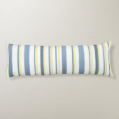 Blauw Geel Witte Waterverf Strepen Lichaamskussen (Achterkant)