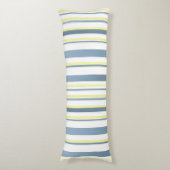 Blauw Geel Witte Waterverf Strepen Lichaamskussen (Voorkant Verticaal)