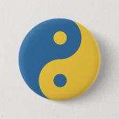 Blauw & Geel Yin en Yang Symboolontwerp Python Ronde Button 5,7 Cm (Voorkant)