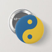 Blauw & Geel Yin en Yang Symboolontwerp Python Ronde Button 5,7 Cm (Voorkant /achterkant)