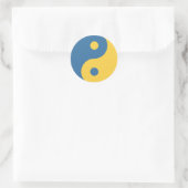 Blauw & Geel Yin en Yang Symboolontwerp Python Ronde Sticker (Tas)