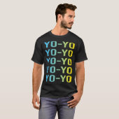 Blauw Geel Yo-Yo Yo YoYo T-shirt (Voorkant volledig)