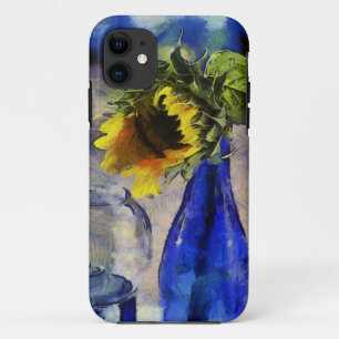 Blauw & Geel Zonnebloem iPhone 5 Hoesje