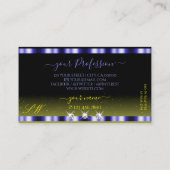 Blauw Geel Zwart rond Initialen van juwelen Visitekaartje (Achterkant)