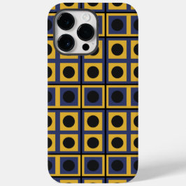Blauw Geel Zwart Vierkante Cirkel Geometrisch Case-Mate iPhone 14 Pro Max Hoesje
