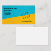 Blauw geel zwembad zorg aqua diensten foto visitekaartje (Voorkant / Achterkant)