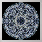 Blauw-geelglas Mandala Poster (Voorkant)