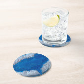 Blauw geelsteen voor het kristal ronde kartonnen onderzetter (Insitu)