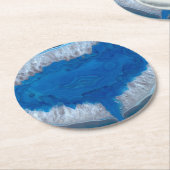 Blauw geelsteen voor het kristal ronde kartonnen onderzetter (Gebogen)