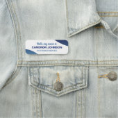 Blauw Geen Logo Naam & Titel van de werknemer Naamplaatje (In situ)