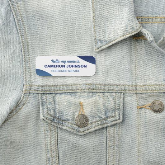 Blauw Geen Logo Naam & Titel van de werknemer Naamplaatje (In situ)