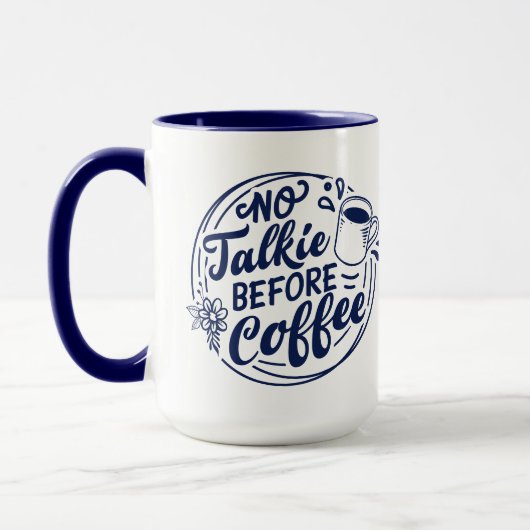 Blauw Geen Talkie voor de koffie Mok (Links)