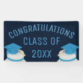 Blauw Gefeliciteerd Klasse van Afstuderen Banner (Horizontaal)