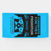 Blauw gefeliciteerd met de promotie spandoek (Horizontaal)