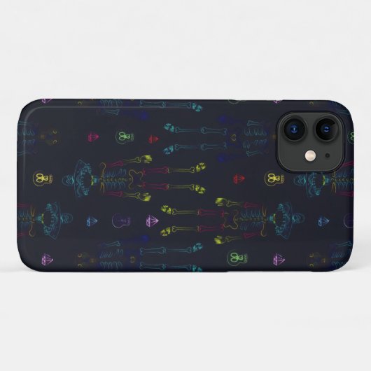 blauw gegolfd skelet Suikerhuid Case-Mate iPhone Case (Achterkant (horizontaal))