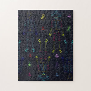 blauw gegolfd skelet Suikerhuid Legpuzzel