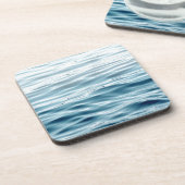 Blauw gegolfd water bier onderzetter (Linkerzijde)