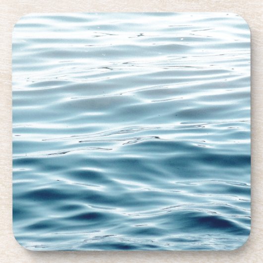 Blauw gegolfd water bier onderzetter (Voorkant)