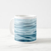 Blauw gegolfd water koffiemok (Voorkant links)