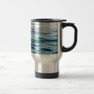 Blauw gegolfd water reisbeker
