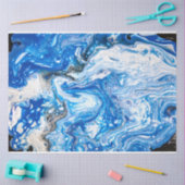 Blauw gegoten Abstracte ontkoppeling van verf Tissuepapier (Craft)