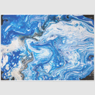 Blauw gegoten Abstracte ontkoppeling van verf Tissuepapier